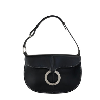 LOEWE Logo Shoulder bag Black Vintage sy8ch6