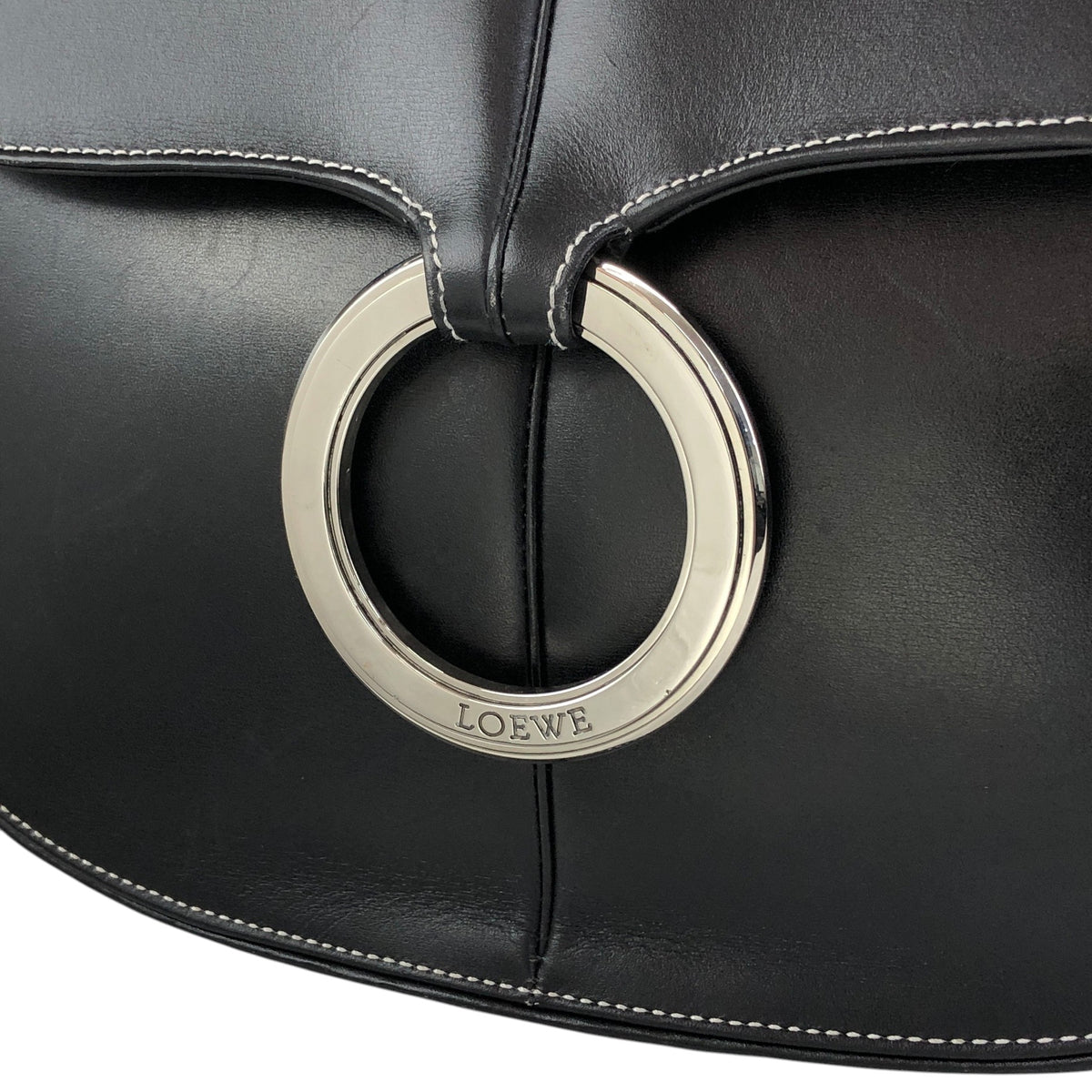 LOEWE Logo Shoulder bag Black Vintage sy8ch6
