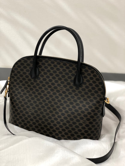 CELINE Macadam PVC Leather Bugatti Bolide 2way Shoulder Bag Black  Vintage Old Celine tv4zki