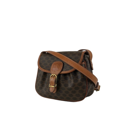 CELINE Macadam Blason Shoulder bag Brown Vintage 4bfs88