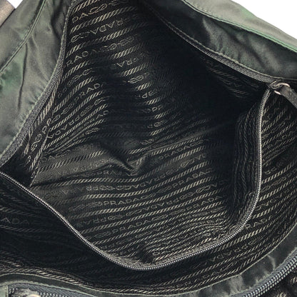 PRADA Triangle logo Nylon Tote bag Khaki Vintage anajd8