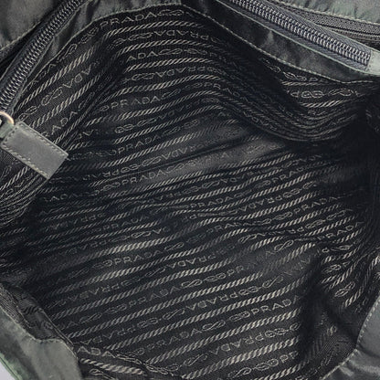 PRADA Triangle logo Nylon Tote bag Khaki Vintage anajd8