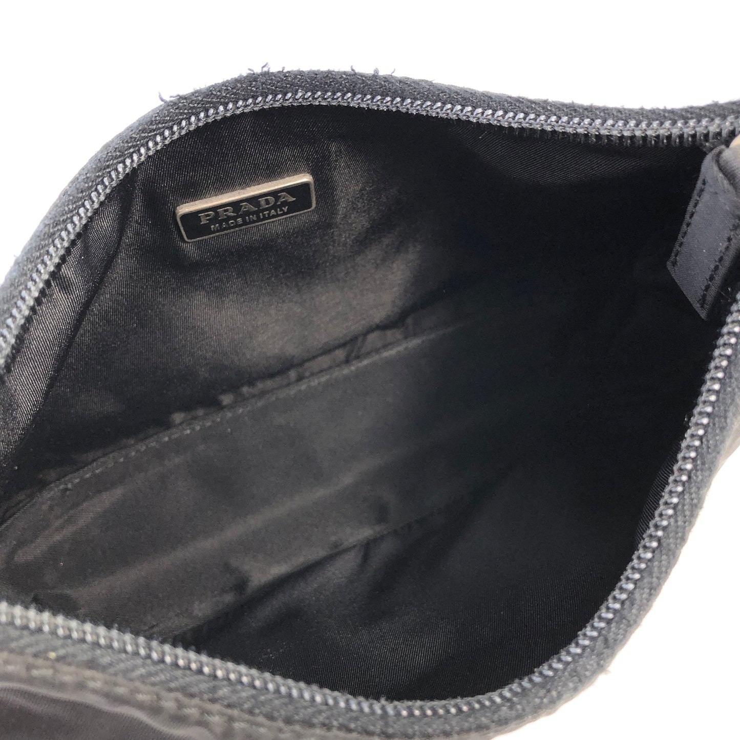 PRADA Triangle logo Nylon Handbag Hobo bag Black Vintage ajhrhr