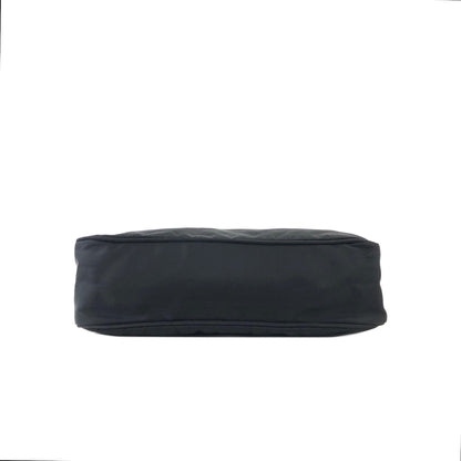 PRADA Triangle logo Nylon Handbag Hobo bag Black Vintage ajhrhr