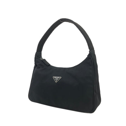 PRADA Triangle logo Nylon Handbag Hobo bag Black Vintage ajhrhr