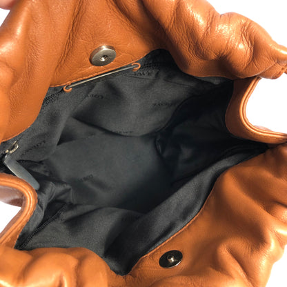 LOEWE Anagram Nappa leather Drawstring Shoulder bag Brown Vintage Old u5fd3r