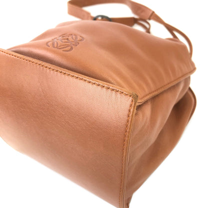 LOEWE Anagram Nappa leather Drawstring Shoulder bag Brown Vintage Old u5fd3r