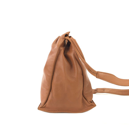 LOEWE Anagram Nappa leather Drawstring Shoulder bag Brown Vintage Old u5fd3r