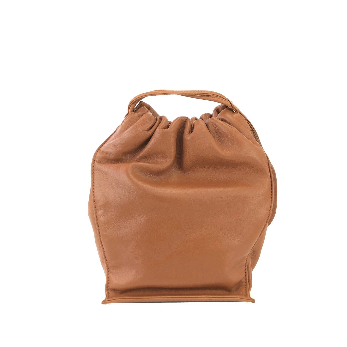 LOEWE Anagram Nappa leather Drawstring Shoulder bag Brown Vintage Old u5fd3r