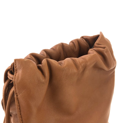 LOEWE Anagram Nappa leather Drawstring Shoulder bag Brown Vintage Old u5fd3r