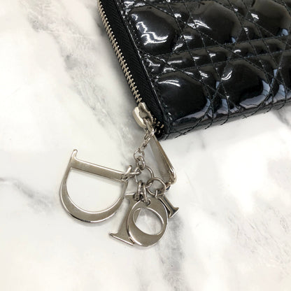 Christian Dior 皮夾 漆皮 黑色 舊款 48648f
