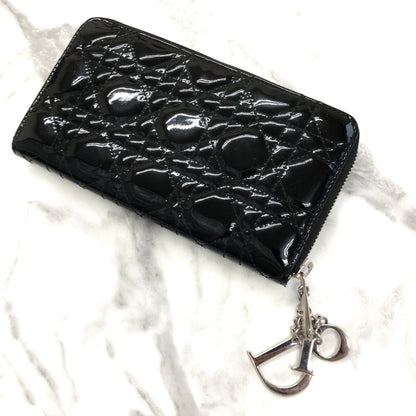 Christian Dior 皮夾 漆皮 黑色 舊款 48648f