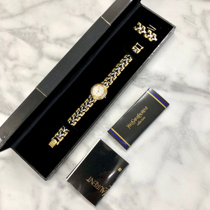 Yves Saint Laurent Quartz Watch Gold Silver Old gnbpc4