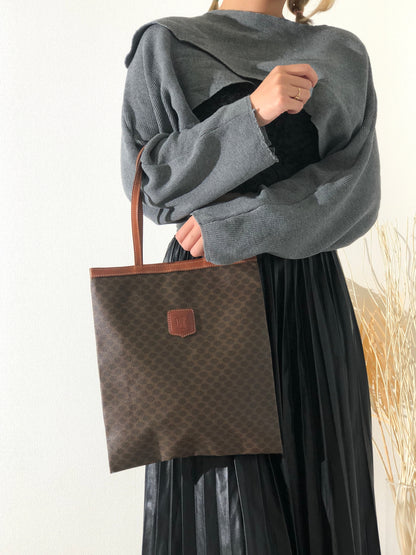 CELINE Macadam Logo 手提包 棕色 復古 舊 x5yffp