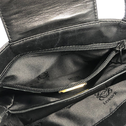 LOEWE Anagram Ostrich Handbag Black Vintage Old 6phzi2