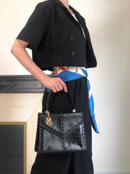 Yves Saint Laurent YSL Charm Handbag Black Vintage dxsc3k