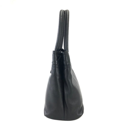 LOEWE Anagram Ostrich Handbag Black Vintage Old 6phzi2