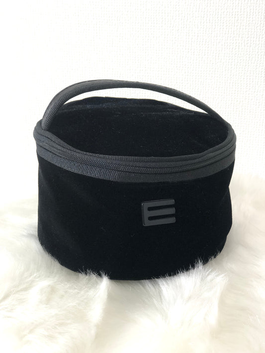 ETRO Velvet Vanity Bag Mini Handbag Black Vintage old 5fd62u