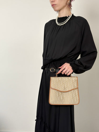 Christian Dior Trotter Handbag Beige Vintage dz5dit