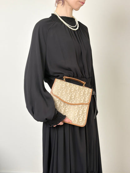 Christian Dior Trotter Handbag Beige Vintage dz5dit