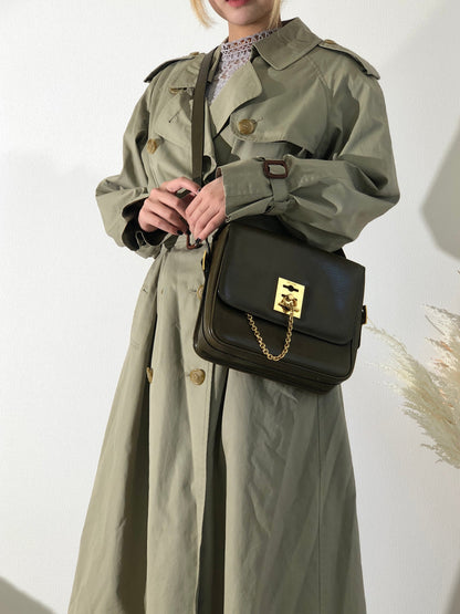 CELINE Mantel Chain Gancini 斜背包 棕色 復古 舊款 Celine b4rzuk