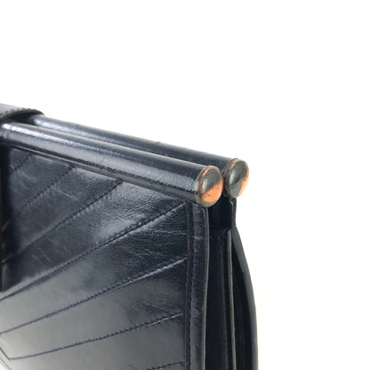 Yves Saint Laurent YSL logo Chevron Clutch bag Navy Vintage Old pu5ak4