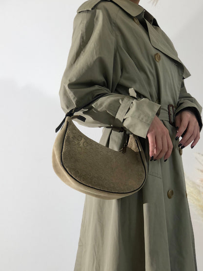 CELINE C Macadam 絨面革 Hobobag AVA 手提包米色復古舊 Celine 787fgu
