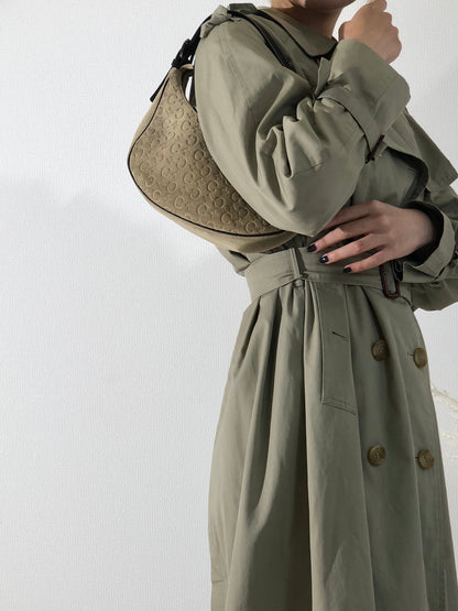 CELINE C Macadam 絨面革 Hobobag AVA 手提包米色復古舊 Celine 787fgu