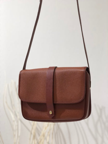 Yves Saint Laurent YSL Logo Flap Shoulder bag Brown Vintage Old kcpv5f