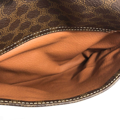 CELINE Macadam Blason Flap Shoulder Bag Brown Vintage Old Celine xdywau