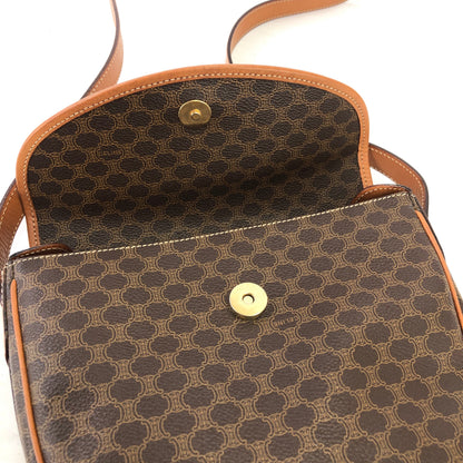 CELINE Macadam Blason Flap Shoulder Bag Brown Vintage Old Celine xdywau