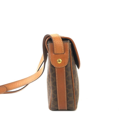 CELINE Macadam Blason Flap Shoulder Bag Brown Vintage Old Celine xdywau