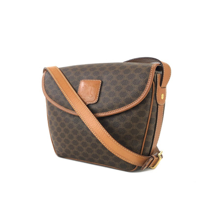 CELINE Macadam Blason Flap Shoulder Bag Brown Vintage Old Celine xdywau