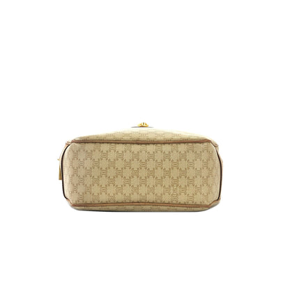 CELINE Macadam Gancini Round Shoulderbag Beige Vintage Old celine 6pybra