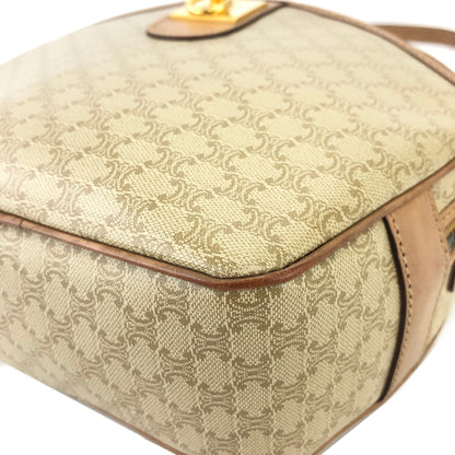 CELINE Macadam Gancini Round Shoulderbag Beige Vintage Old celine 6pybra