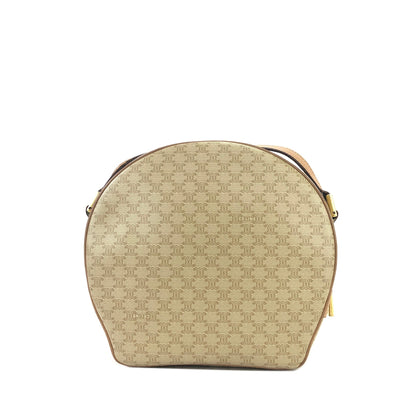 CELINE Macadam Gancini Round Shoulderbag Beige Vintage Old celine 6pybra