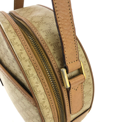 CELINE Macadam Gancini Round Shoulderbag Beige Vintage Old celine 6pybra