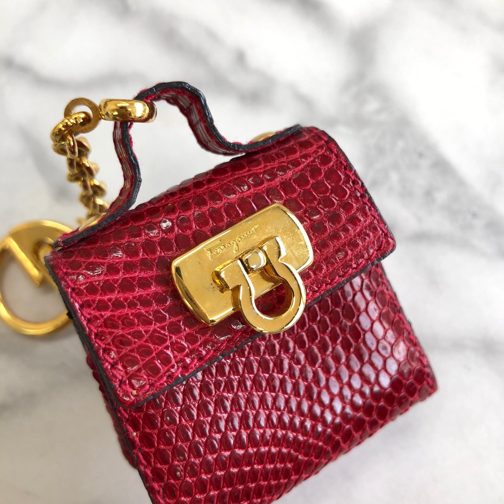 Salvatore Ferragamo Handbag type Bag charm Key chain Red Vintage Old c –  VintageShop solo