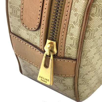 CELINE Macadam Gancini Round Shoulderbag Beige Vintage Old celine 6pybra