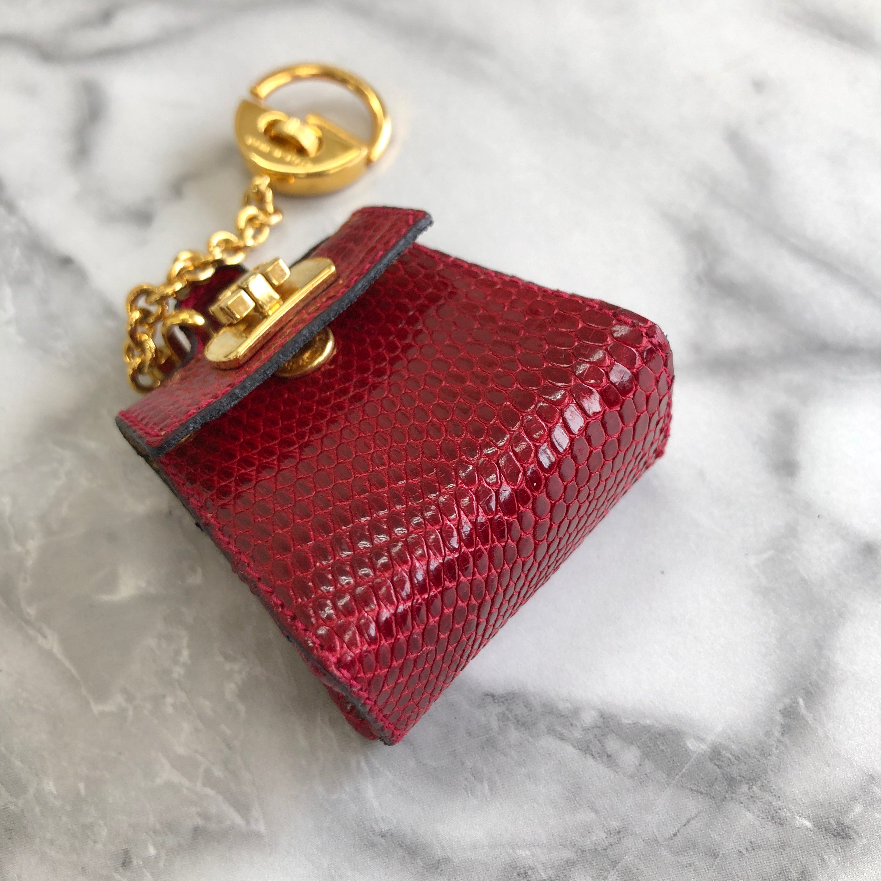 Salvatore Ferragamo Handbag type Bag charm Key chain Red Vintage Old c VintageShop solo