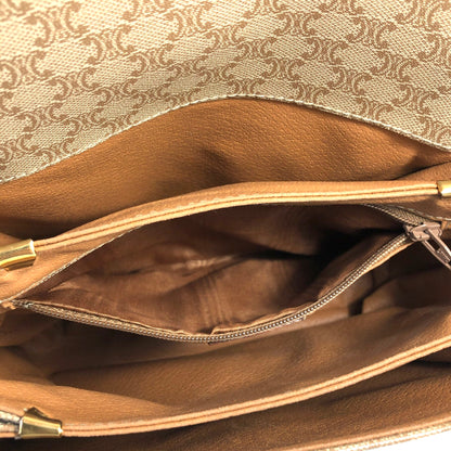 CELINE Macadam Blason Two-line Shoulder bag Beige Vintage Old Celine rmr5gm