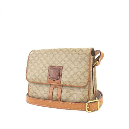 CELINE Macadam Blason Two-line Shoulder bag Beige Vintage Old Celine rmr5gm