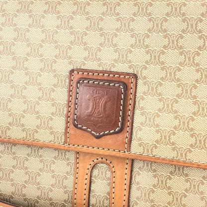 CELINE Macadam Blason Two-line Shoulder bag Beige Vintage Old Celine rmr5gm