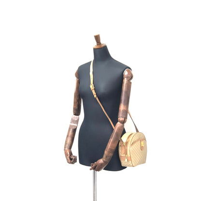 CELINE Macadam Gancini Round Shoulderbag Beige Vintage Old celine 6pybra