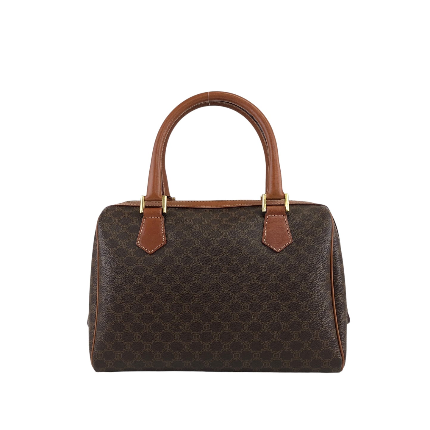 CELINE Macadam Blason Boston bag Brown Vintage iffx2u