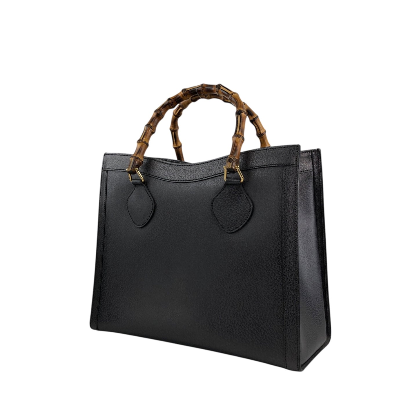 GUCCI Bamboo Handbag Black Vintage i4a8t7
