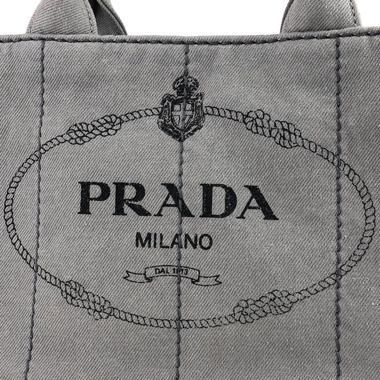 PRADA Canapa Two-way Handbag Shoulder bag Gray Vintage eyughm