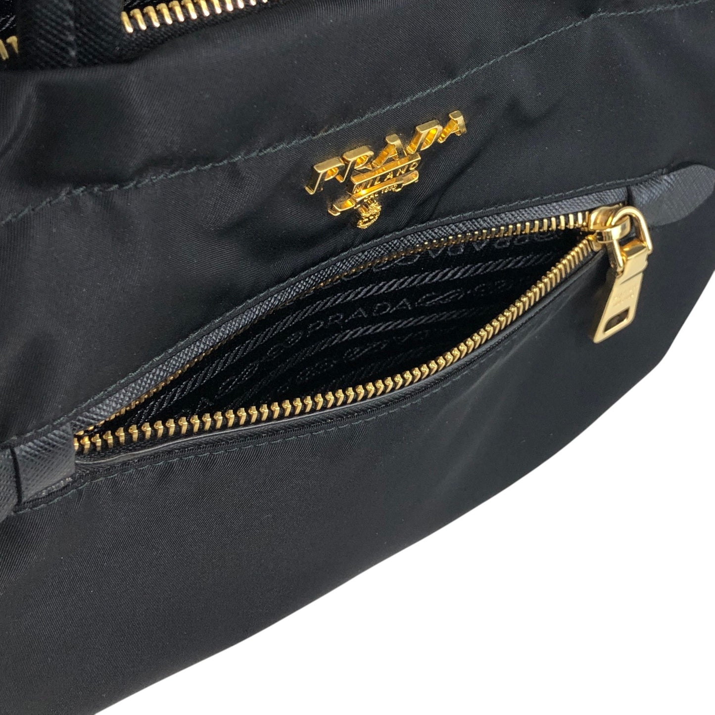 PRADA Logo Two-way Small Boston bag Shoulder bag Black Vintage 453265