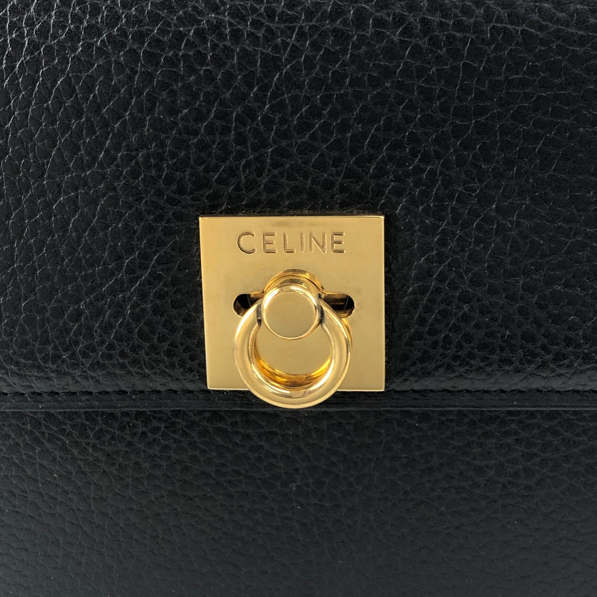CELINE Gancini Shoulder bag Black Vintage 5hj33y