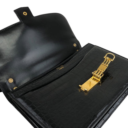CELINE Horse Bit Handbag Black Vintage 4mkifm